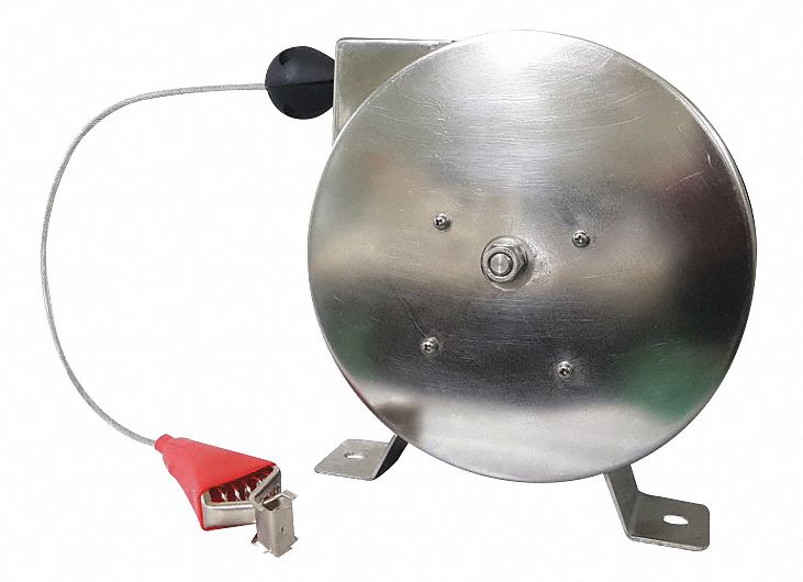 Cable Reel 50 ft Stainless Steel Silver