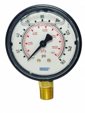 Pressure Gauge 2-1/2 Dial Size Bottom