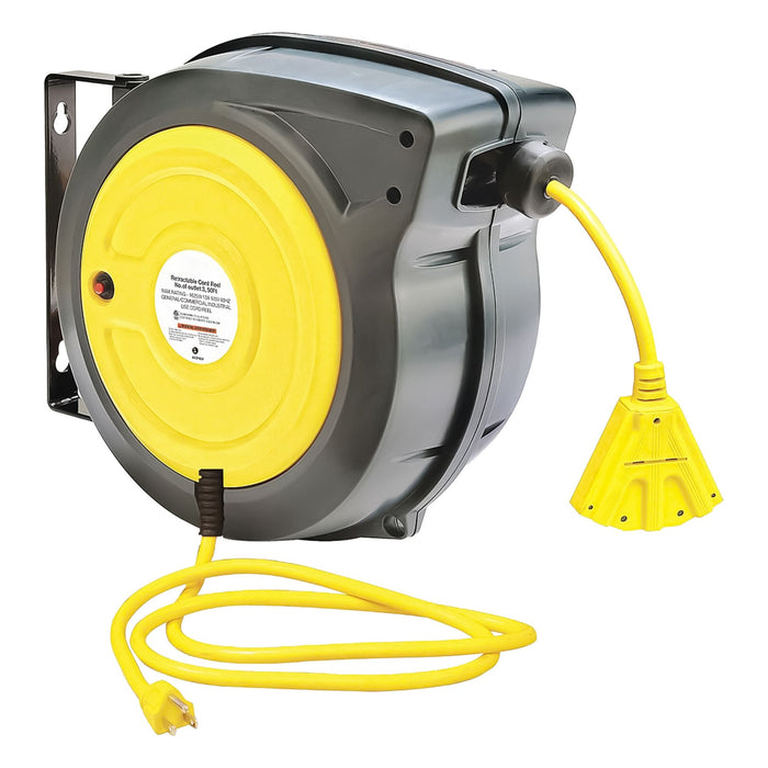 ExtensionCordReel Yellow 50ft 14AWG