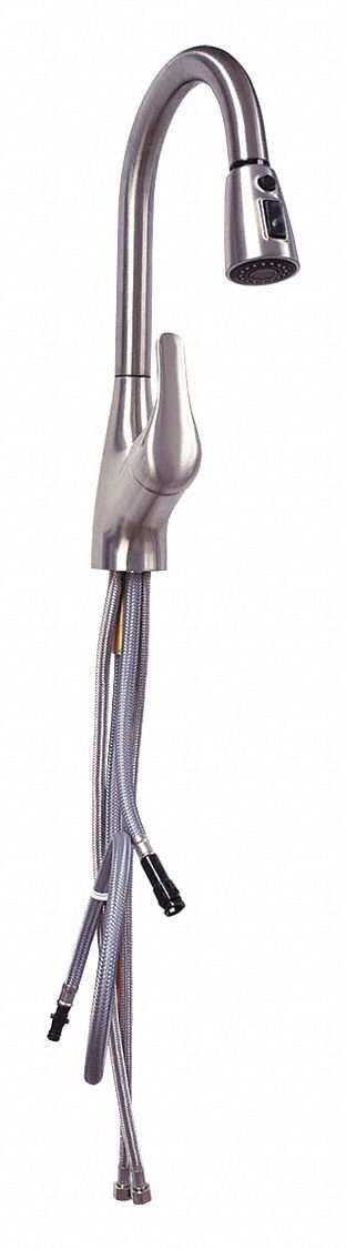 Gooseneck Pull Out Brushed Nickel EZ-FLO