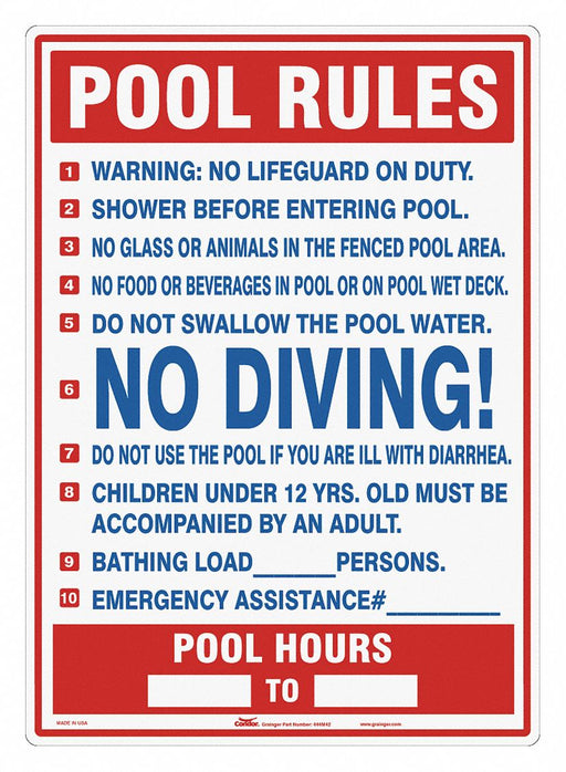 Safety Sign 28 in x 20 in Polyethylene