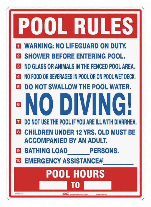 Safety Sign 28 in x 20 in Polyethylene
