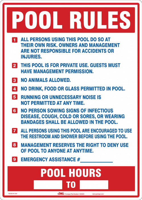 Safety Sign 28 in x 20 in Polyethylene