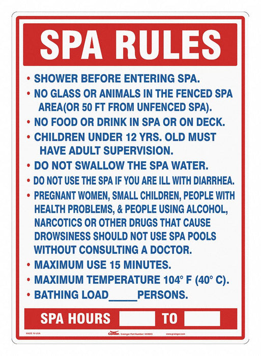 Safety Sign 28 in x 20 in Polyethylene