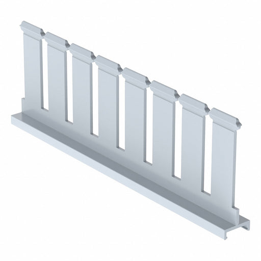 Divider Wall 3 In H Slotted Gray PVC