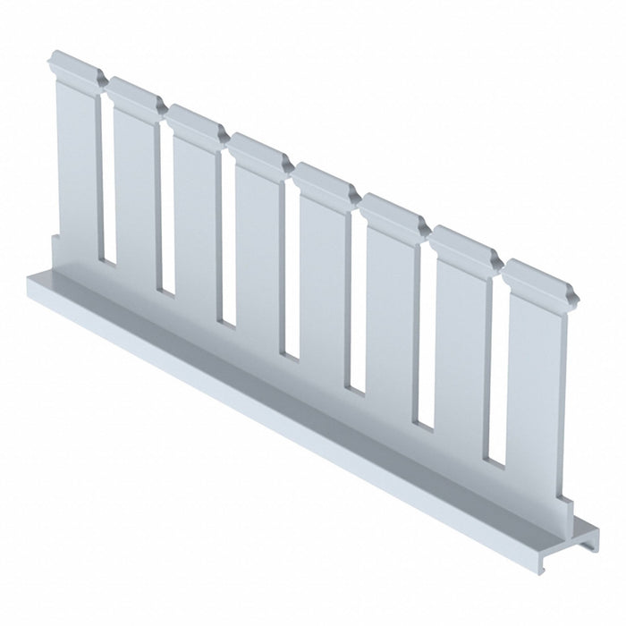 Divider Wall 3 In H Slotted Gray PVC