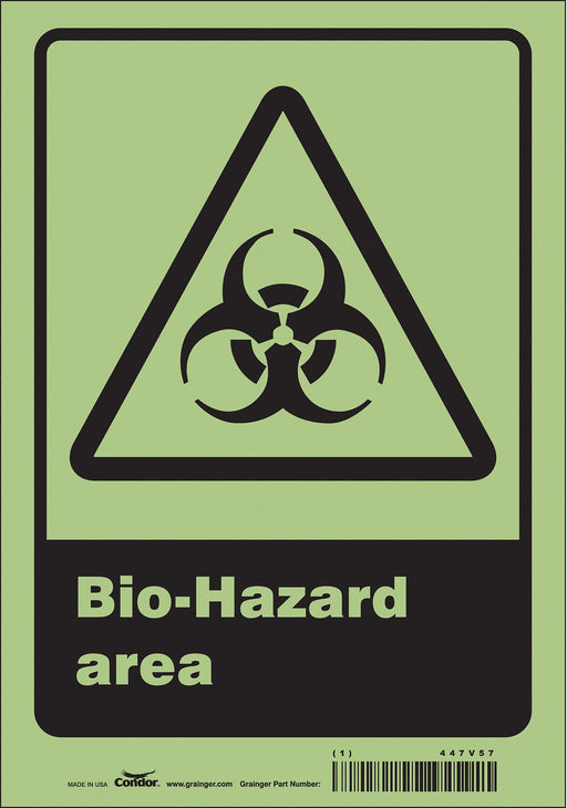 Safety Sign 10 inx7 in Glow Vinyl