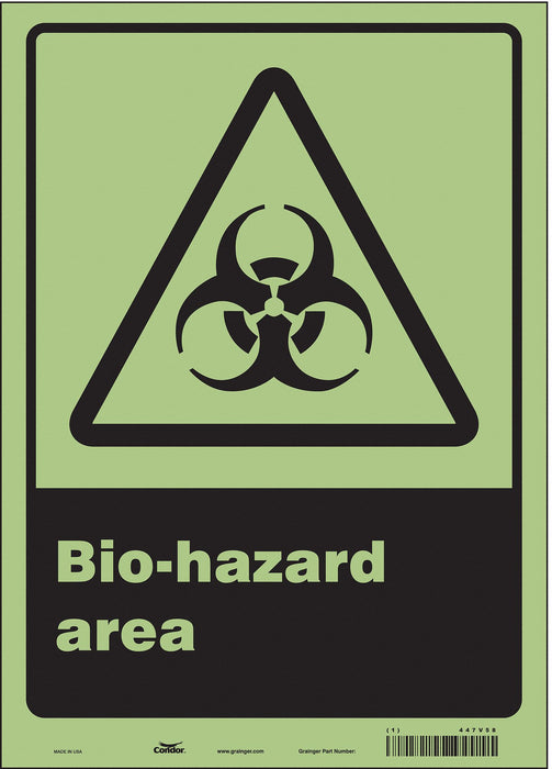 Safety Sign 14 inx10 in Glow Vinyl