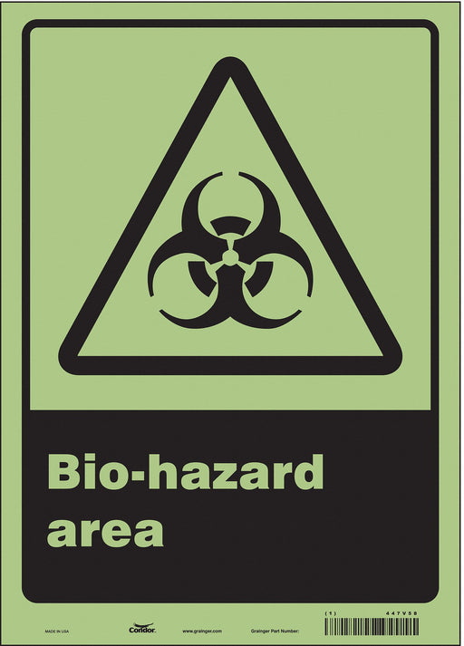 Safety Sign 14 inx10 in Glow Vinyl