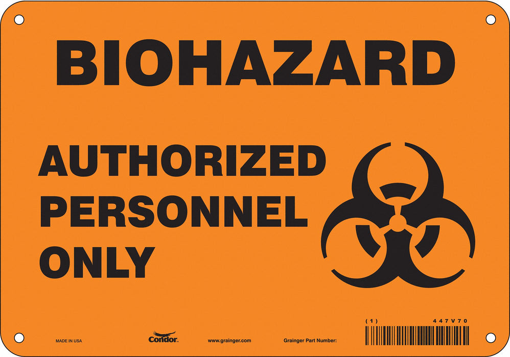 Biohazard Sign 7 in x 10 in Aluminum