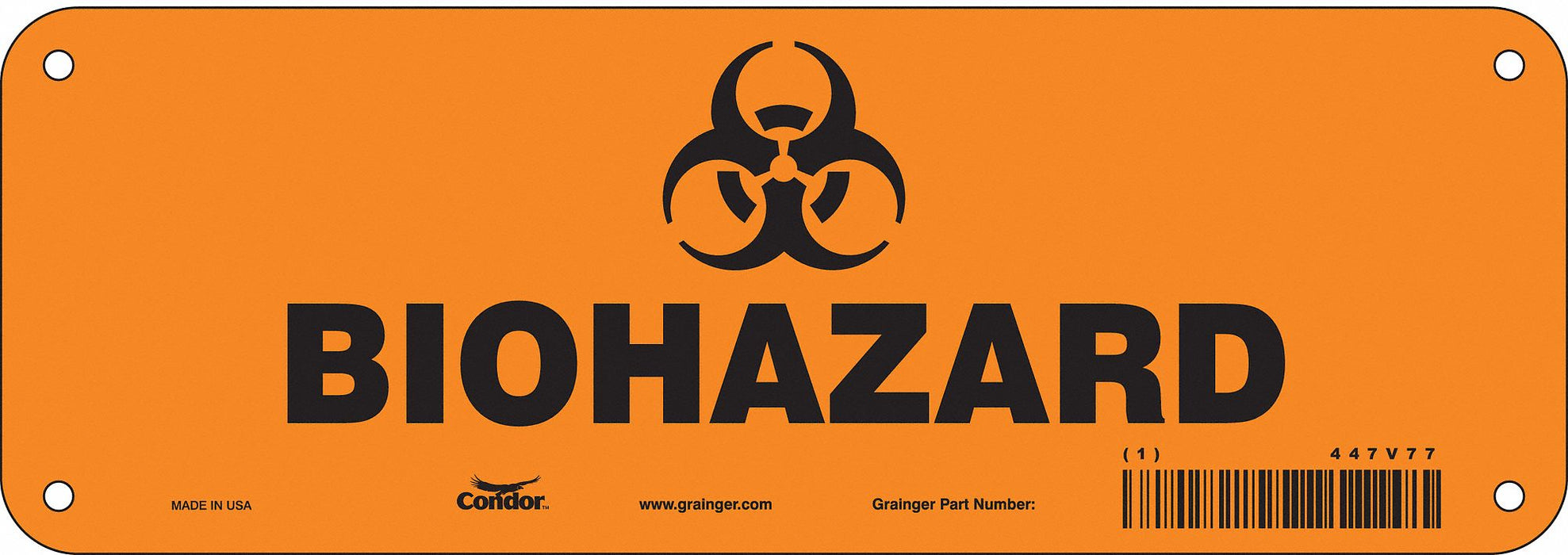 Safety Sign 3.5x10in Polyethylene