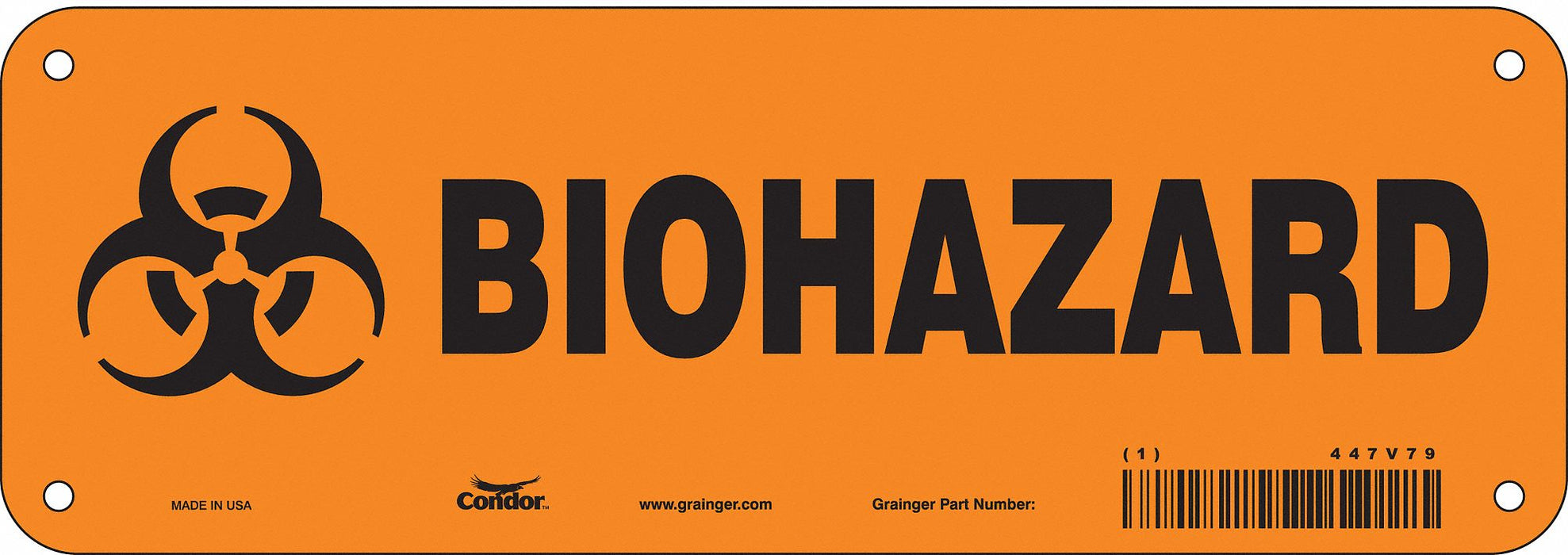Safety Sign 3 1/2 in x 10 in Aluminum