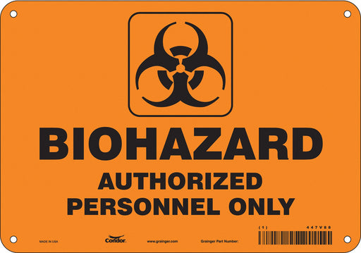 Biohazard Sign 7 in x 10 in Aluminum