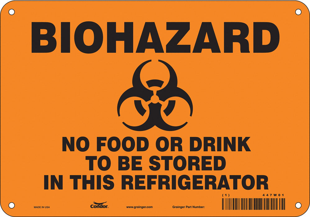 Biohazard Sign 7 in x 10 in Aluminum