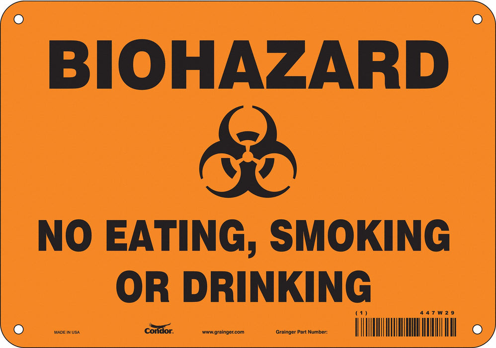Biohazard Sign 7 in x 10 in Aluminum