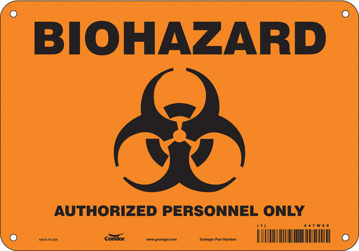 Biohazard Sign 7 in x 10 in Aluminum