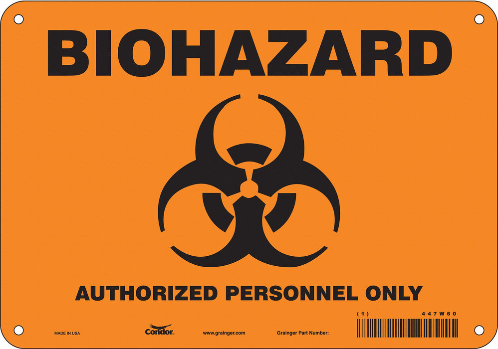 Biohazard Sign 7 in x 10 in Aluminum