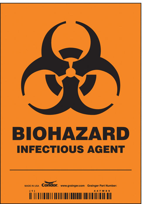 Safety Sign 5 inx3 1/2 in Vinyl PK25