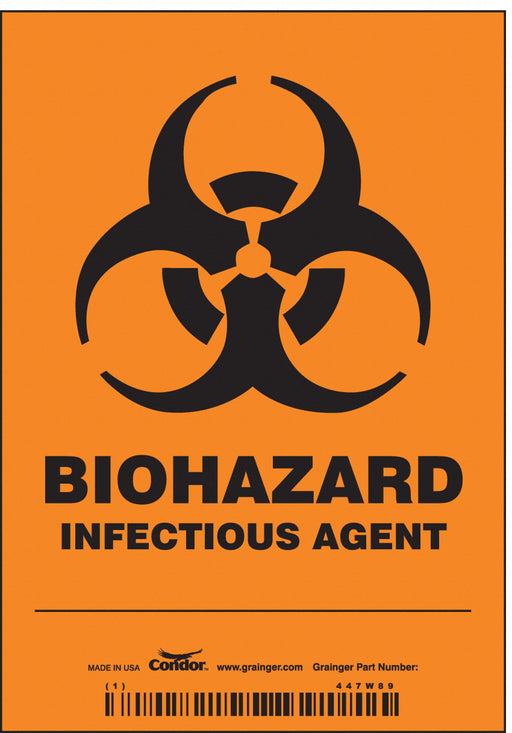 Safety Sign 5 inx3 1/2 in Vinyl PK25
