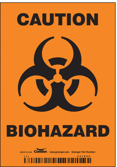 J8124 Safety Sign 5 inx3 1/2 in Vinyl