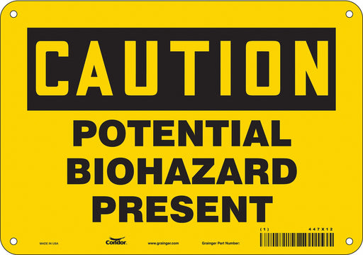 Biohazard Sign 7 in x 10 in Aluminum