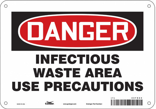 Biohazard Sign 7 in x 10 in Aluminum