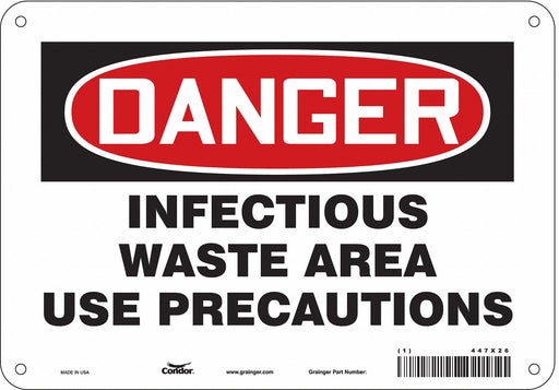 Safety Sign 7 in x 10 in Polyethylene