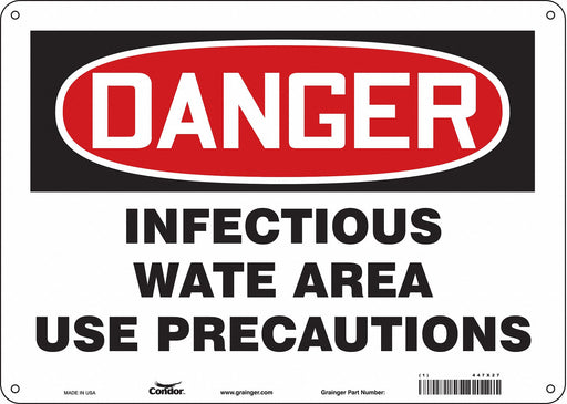 Safety Sign 10 in x 14 in Polyethylene