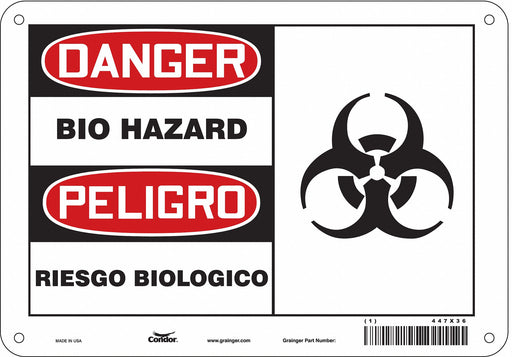 Biohazard Sign 7 in x 10 in Aluminum