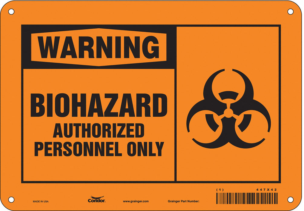 Biohazard Sign 7 in x 10 in Aluminum