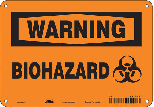 Biohazard Sign 7 in x 10 in Aluminum
