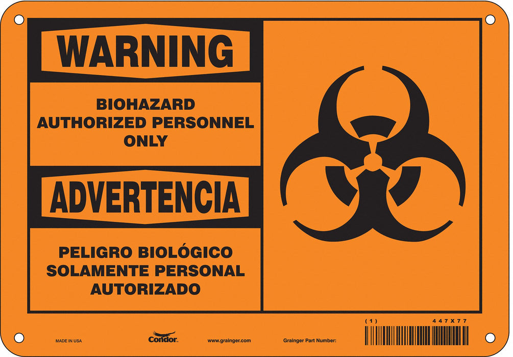 Biohazard Sign 7 in x 10 in Aluminum