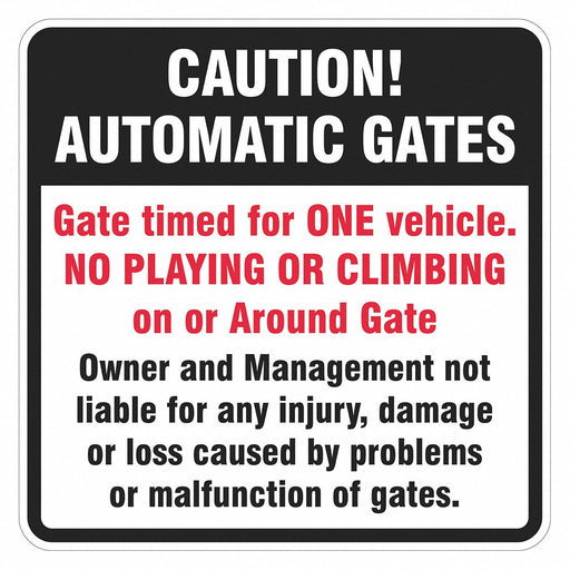 Parking Lot Gate Parking Sign 12 x 12 