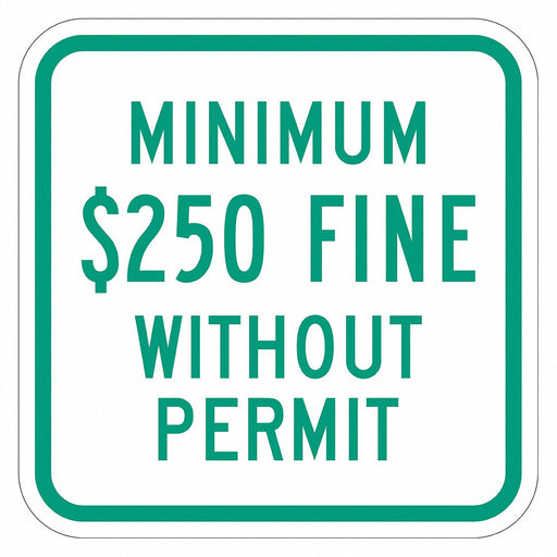 Fine Parking Sign 12 x 12 