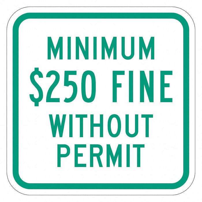 Fine Parking Sign 12 x 12 
