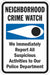 Reflective Crime Watch Sign 18x12in Alum