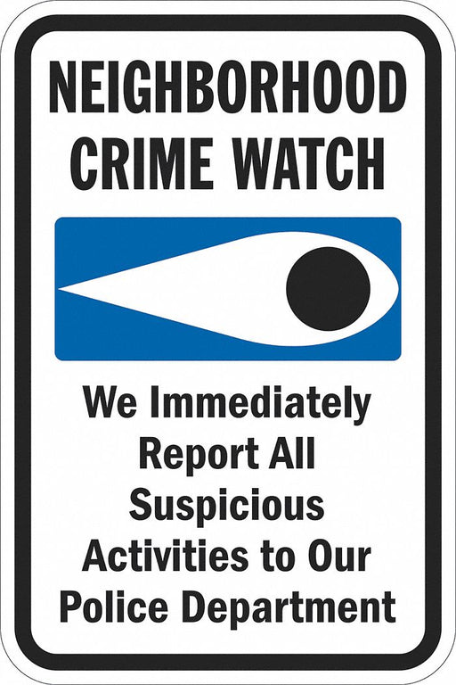 Reflective Crime Watch Sign 18x12in Alum