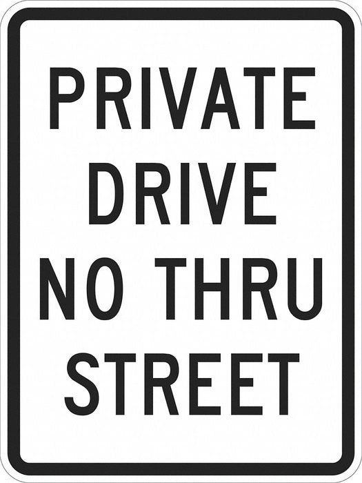 Traffic Sign 18 in x 12 in White