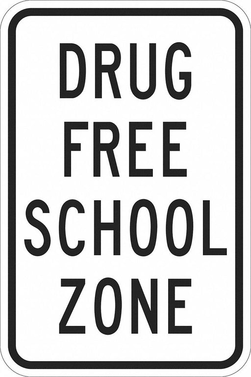 Reflective Drug Free Sign 18x12in Alumin
