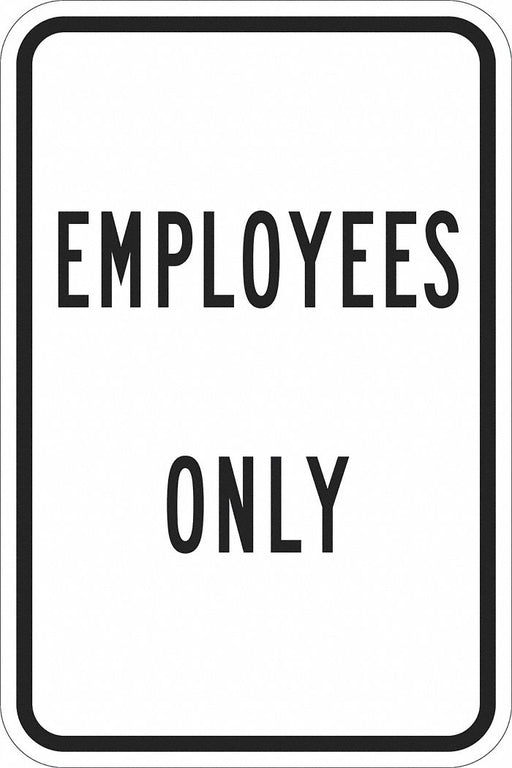 Rflctv Employee Visitor Sign 18x12in Alu