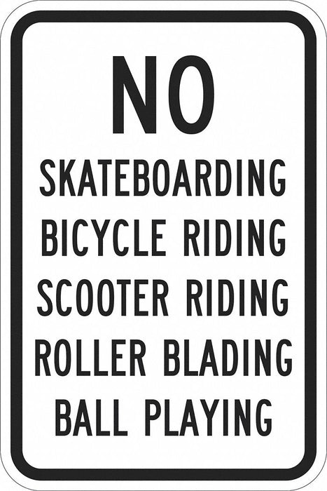 Rflctv No Skateboards Sign 18x12in Alum