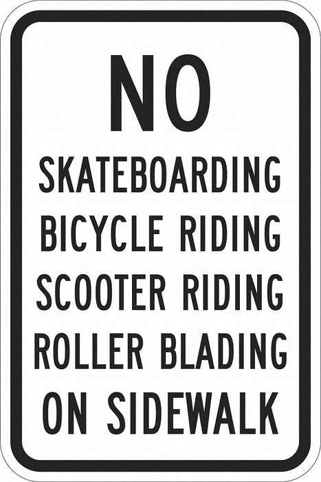 Rflctv No Skateboards Sign 18x12in Alum