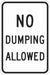 Reflective No Dumping Sign 18x12in Alum