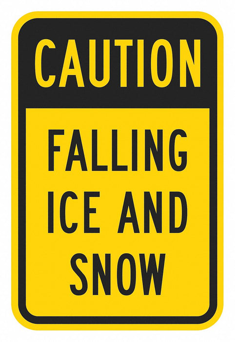 Rflctv Icy Conditions Caut Sign 18x12in