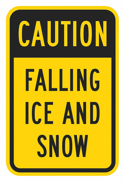 Rflctv Icy Conditions Caut Sign 18x12in