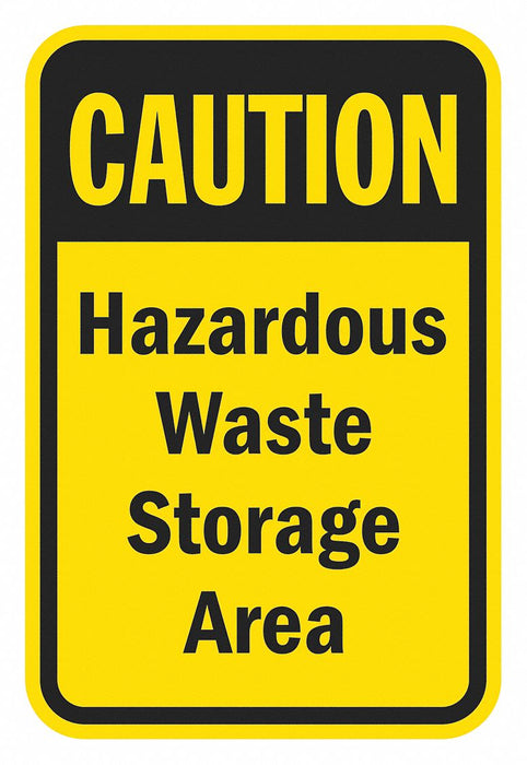 Rflctv Hazardous Waste Caut Sign 18x12in