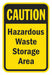 Rflctv Hazardous Waste Caut Sign 18x12in