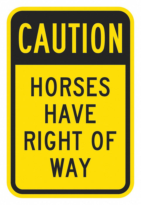 Traffic Sign 18 in x 12 in Yellow
