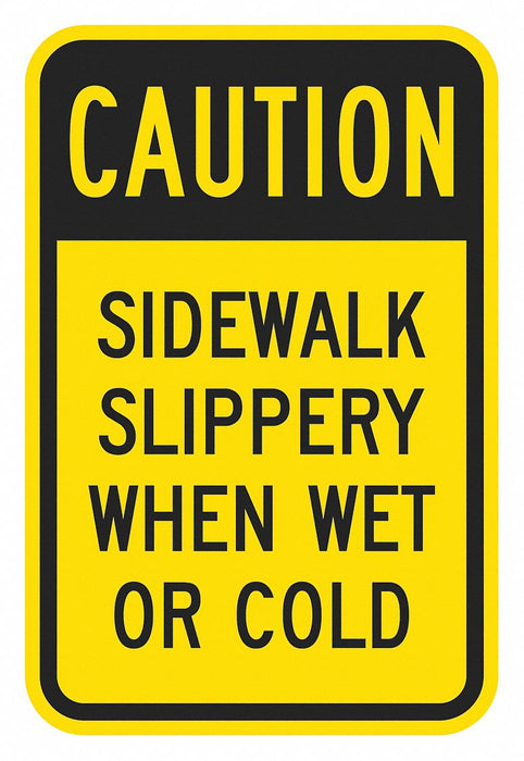 Rflctv Slippery Caut Sign 18x12in Alum