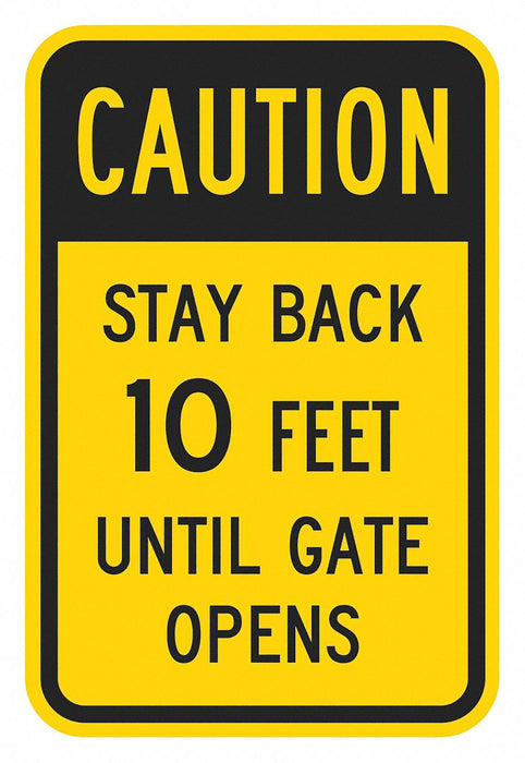 Rflctv Gate Caution Sign 18x12in Alum